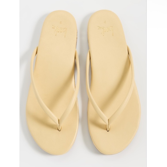 Beek Sunbeam Flip Flop Leather Flat Thong Sandals in Glow Pale Yellow size 6 - Picture 4 of 14